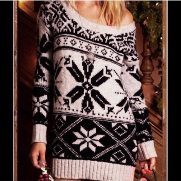 American Eagle Nordic Fair Isle Snowflake Wool Alpaca Sweater Size Medium - Picture 4 of 8